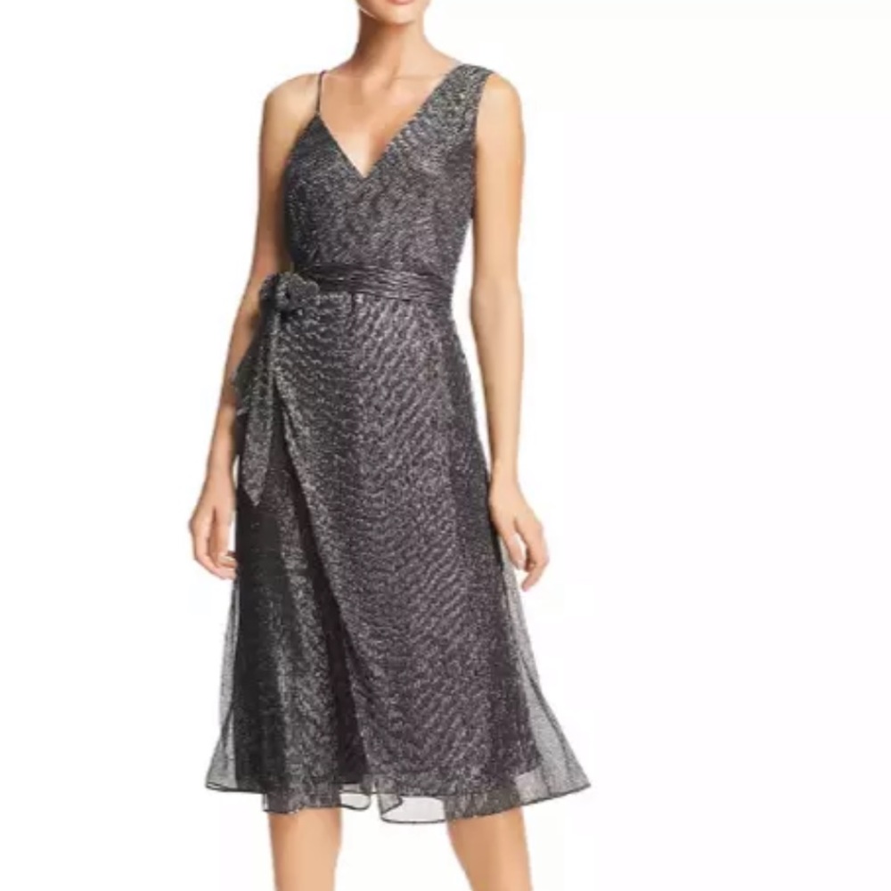 Keepsake Now and Then Asymmetric Metallic Dress